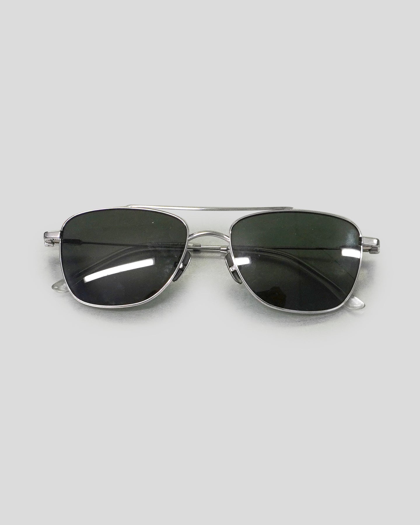 The Malone with Silver Frame and Green Lens